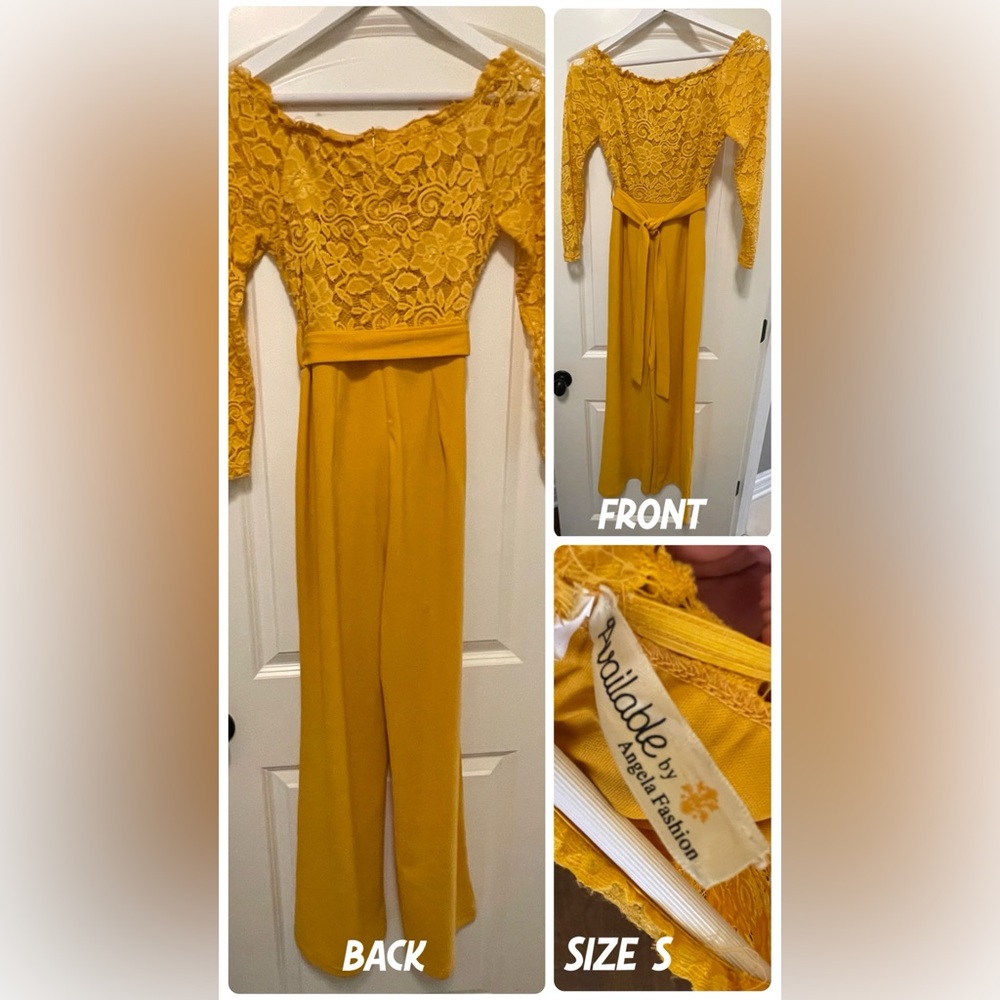 Radiate Fashion Yellow Lace Jumpsuit